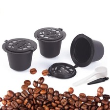 3 CAPSULE RICARICABILI NESPRESSO RIUTILIZZABILI CAFFÈ + 1 SPAZZOLA + 1 DOSATORE