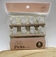 2025 new Cat Cats white food picks pick 8pcs for decoben lunch box bento seria