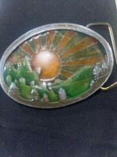 Vintag Buck Buckle Indiana Metal Craft USA 1980 Color Rare