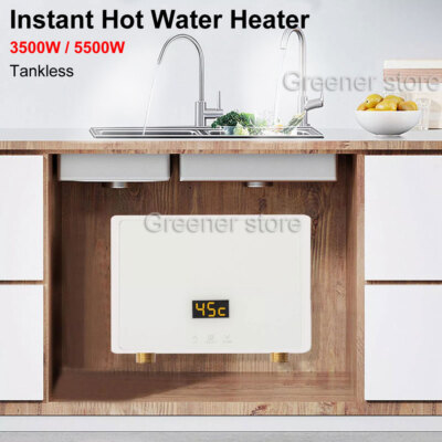 Electric Instant Hot Water Heater Tankless 5500W Under Sink Tap Bathroom  Kitchen