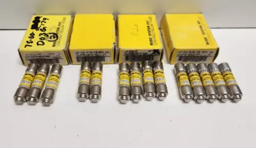 REMAINING LOT OF NEW IN BOX! BUSSMANN VARIOUS 600V CC-CLASS FUSES LP-CC