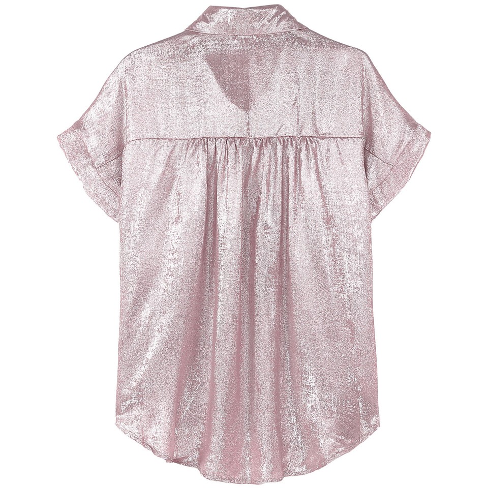 Women Blouse Cocktail Top Office Shirt Carnival Curvy Hem Wedding