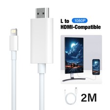 For iPhone iPad IOS To HDMI Cord HD Premium Digital Sync Video 1080P Cable 8 Pin