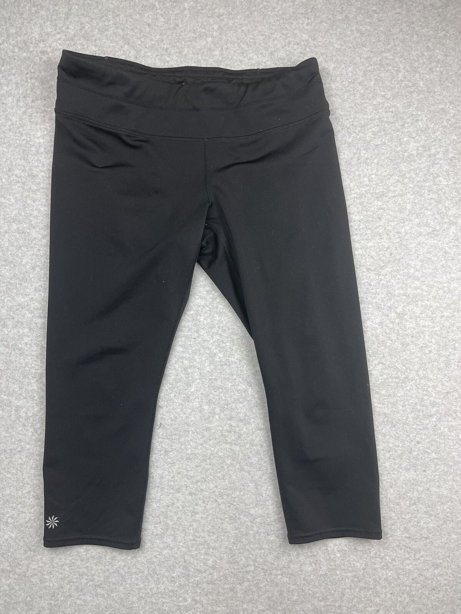 Athleta Leggings Womens Large Black Running Crop Pants Gym 28X18