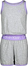 Calvin Klein Girls' Performance Romper, Sleeveless Pull-On w Waistband Sm 7