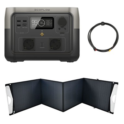 EcoFlow River 2 0% MwSt §12 III UstG MAX 512Wh Powerstation mit 200W Solarpanel