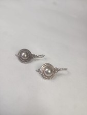 Sterling Silver Pair Of Dangle Pierced Earrings 4.22 Grams