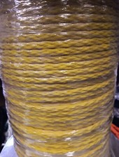 1/4" x 1000 ft. of 8 Strand Hollow Braid Polypropylene rope. Yellow. US Mad