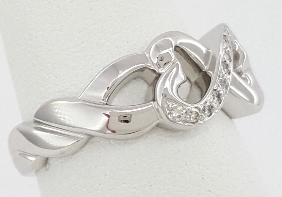 Anillo Tiffany & Co Paloma Picasso Doble Corazón Amoroso 0.08 quilates Diamantes Oro 18K W Foto 3 de 4