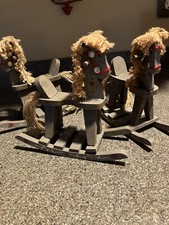 Vintage Small Wooden Rocking Horse Doll Rocking Horse or Decoration 7  By 8  