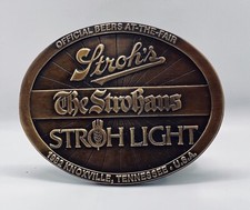 Stroh's Beer 1982 Brass Plated The Strohans Fair Belt Buckle