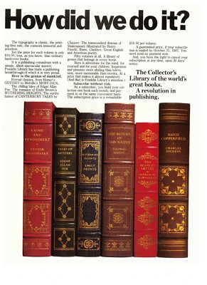 1989 Collector's Library Dickens David Copperfield Vintage Print Advertisement