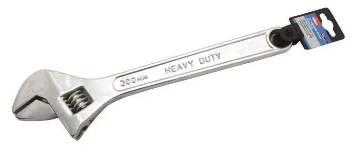 Hilka Adjustable Wrench 12""/300mm Heavy Duty Carbon Steel 37mm Jaw - 18010120