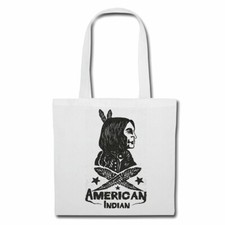 Tasche Beutel Baumwolltasche AMERICAN INDIAN INDIANER HÄUPTLING WESTERN COWBOY