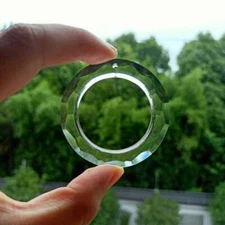 5PC 50MM Clear Circular Ring Crystal Prism Glass Hanging Chandelier Pendant 