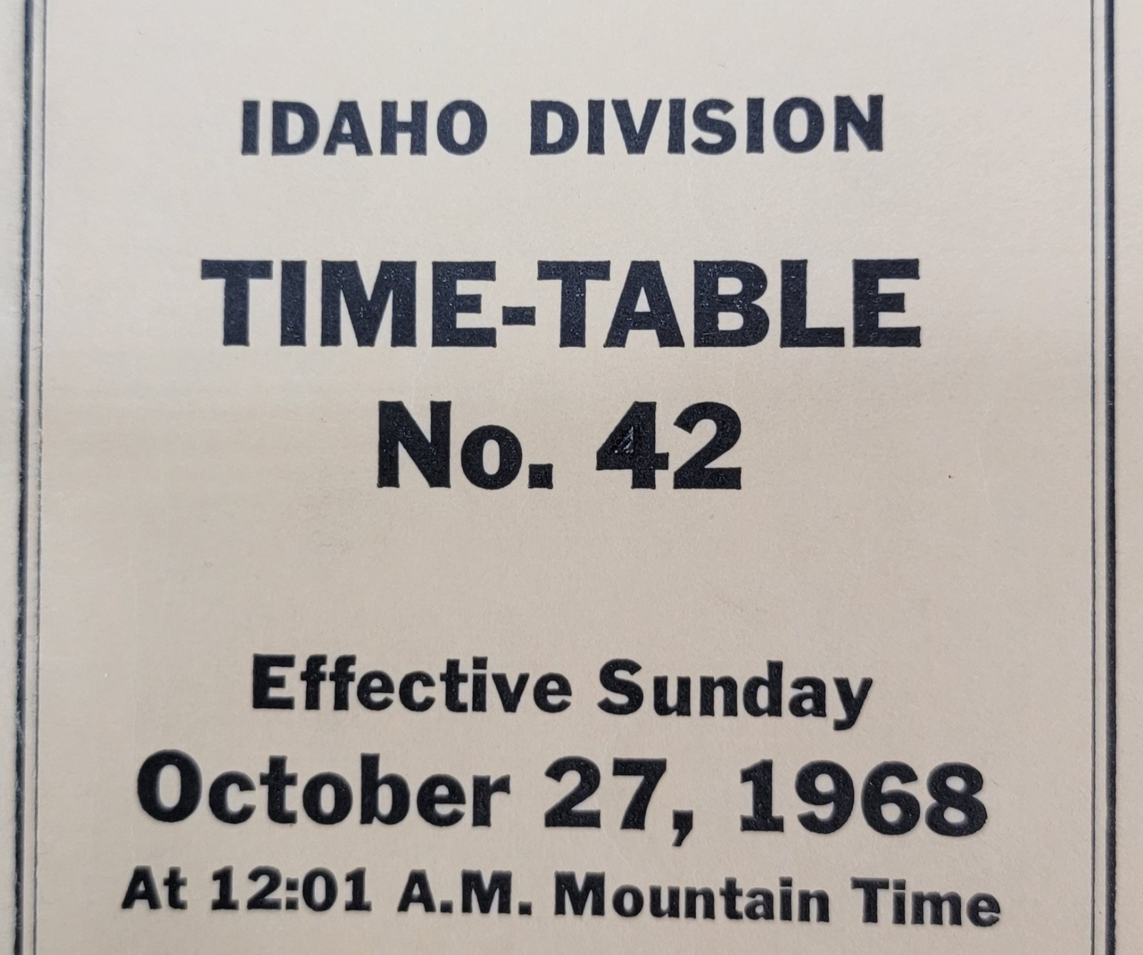 1960's UNION PACIFIC RAILROAD Assorted IDAHO DIVISION Employee TIME TABLE Lot