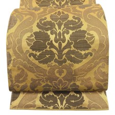 JAPANESE KIMONO BELT FUKURO OBI PURE SILK OCHRE ROKUTSU-GARA FF0678