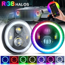 Best Headlights for Trucks For Peterbilt 379 359 Trucks Best RGB 7inch Round Led Headlight Hi/Lo Beam DRL