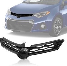 Front Bumper Upper Grille for 2014 2015 2016, ABS Gloss Black Upper Grill Repl