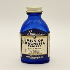 Vintage Edwards Cobalt Blue Milk of Magnesia Bottle