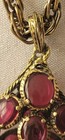  Trifari Vintage Teardrop Renaissance Cranberry Red Pendant Glass Necklace — photo 4