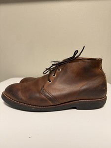 Red Wing Foreman Chukka Boots Mens US 10.5 D Brown Leather Work 9219 USA Vintage RED WING 9219 Amber Harness Brown Leather Foreman Chukka  main image 3