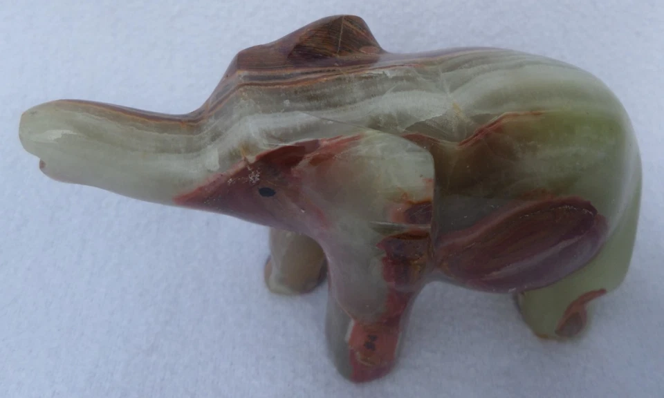 Elefant * original Onyxstein Marmor geschnitzt echte Handarbeit * Unikat - Bild 2 von 4