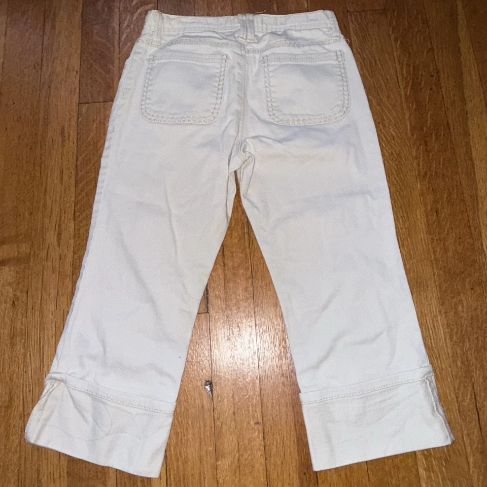 Gap Kids Capri 短牛仔裤女孩 8 码米色低腰 — 第 4/4 张图片