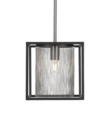 Toltec Lighting 1321-MBBN Cadina 1-light pendant Black & Brushed Nickel