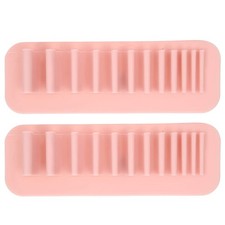 2 PCS Makeup Brush Drying Rack, Wall-Mounted Silicone Cosmetic Brush Organize...