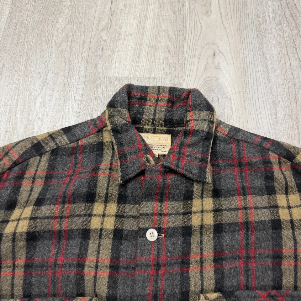 Camisa de franela Welford De Luxe vintage para hombre mediana años 70 lana a cuadros años 70 al aire libre Foto 3 de 4