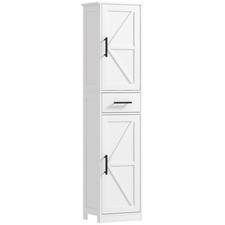67" Tall Bathroom Storage Cabinet, Narrow Bathroom Cabinet, White