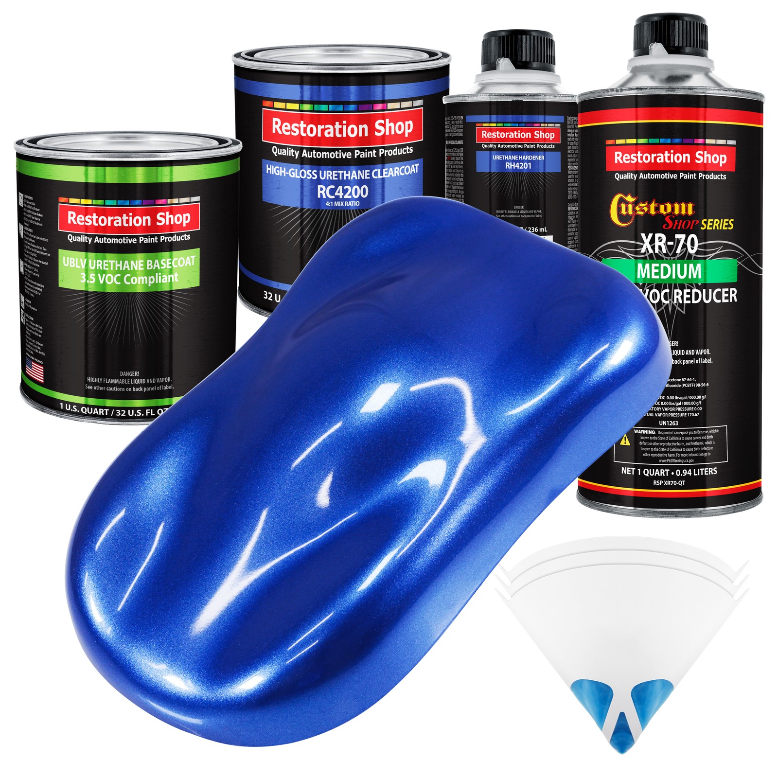 Cobalt Blue Firemist Quart Low VOC Urethane Basecoat Auto Paint Kit
