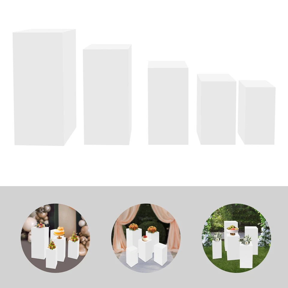 Suporte de pedestal quadrado, suporte de pedestal de exibição, pacote com 5 suportes de pedestal para bolo - Imagem 3 de 4