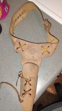 Vintage Mattel Shootin Shell Fanner Leather Cap Gun Holster Belt Top Grain Cowhi