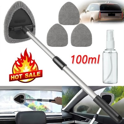 Autoscheibenreiniger,Autofenster-Innenreiniger,ausziehbarer mit 4 Mikrofaserpads