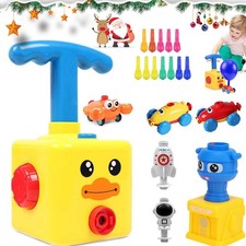 UK Inertia Balloon Launcher Powered Car Rocket Toy Set Toys Experiment Kids Gift