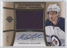 2015 Upper Deck Ultimate Collection Debut Threads 24/99 Nikolaj Ehlers Auto 7b5