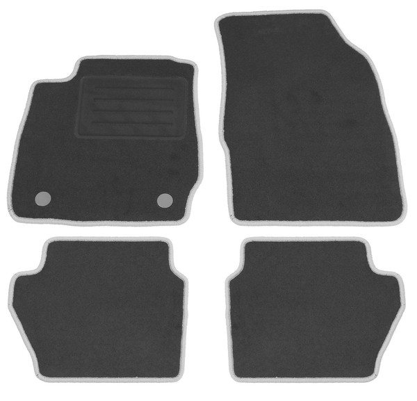 FußMatten Set FüR Ford Fiesta MK7 2008-2017 Matten Autoteppiche Rand Silber-image