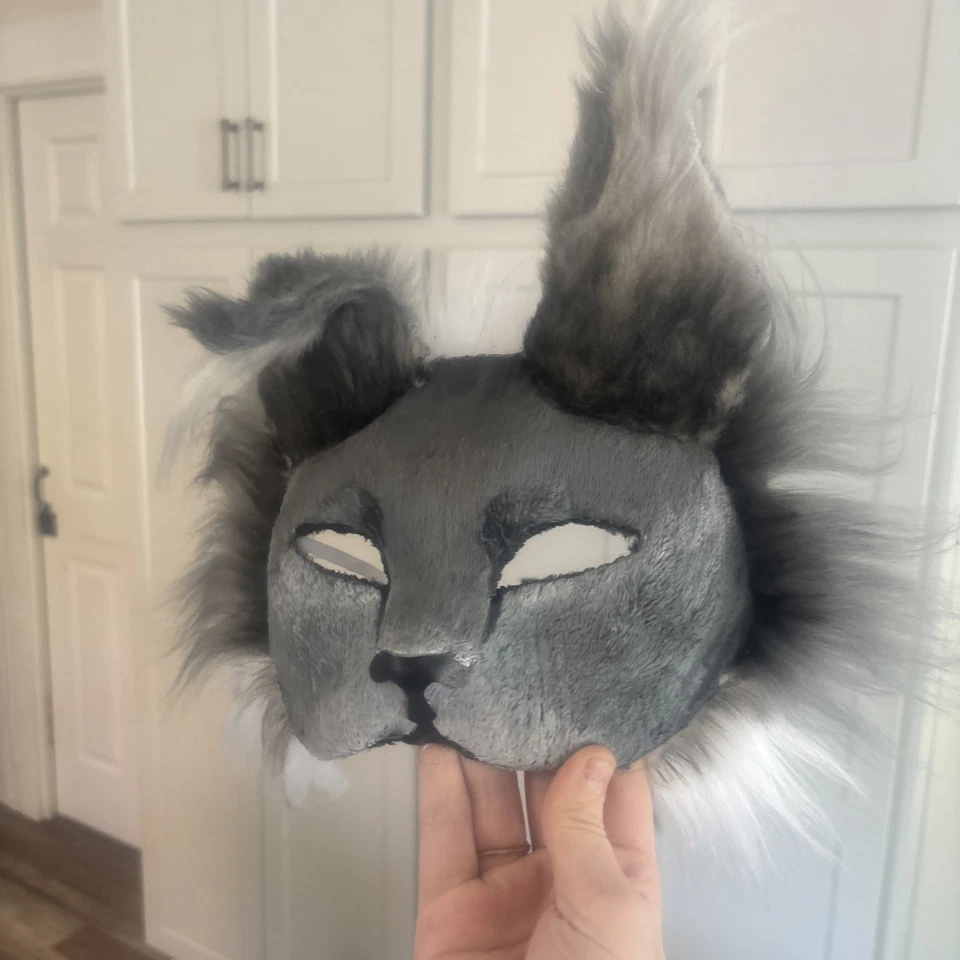 Therian Gray Cat mask, made high quality, + goodies - Image 2 of 4