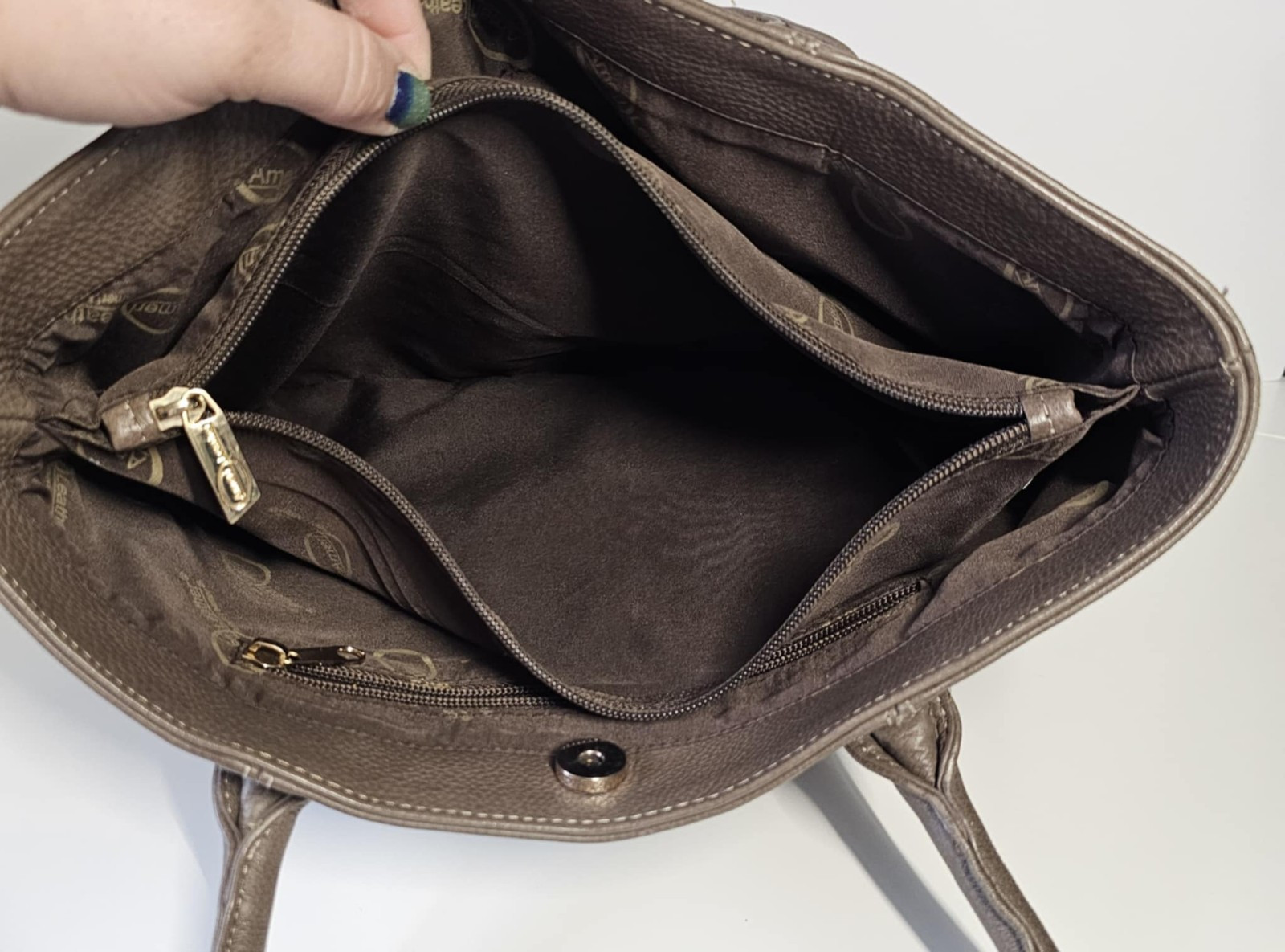 Ameri Leather New Gray handbag purse shoulder bag - image 5