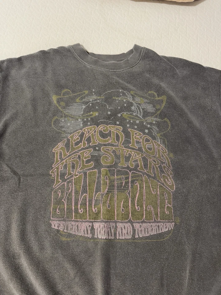 *De colección Billabong Desteñido Cuello Redondo Mujer’s Sudadera Gris XL Recortado Gris Foto 4 de 4