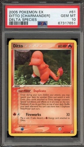 Pokemon Ditto [Charmander] EX Delta Species #61 PSA 10 Gem Mint