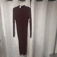 Gap Sweater Dress Womens XL Red Ribbed Knit Mock Neck Long Sleeve Bodycon Maxi