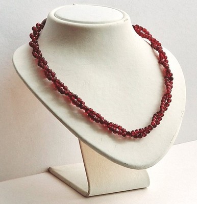Antike zweireihige Granat- Kette Halskette Collier Z56