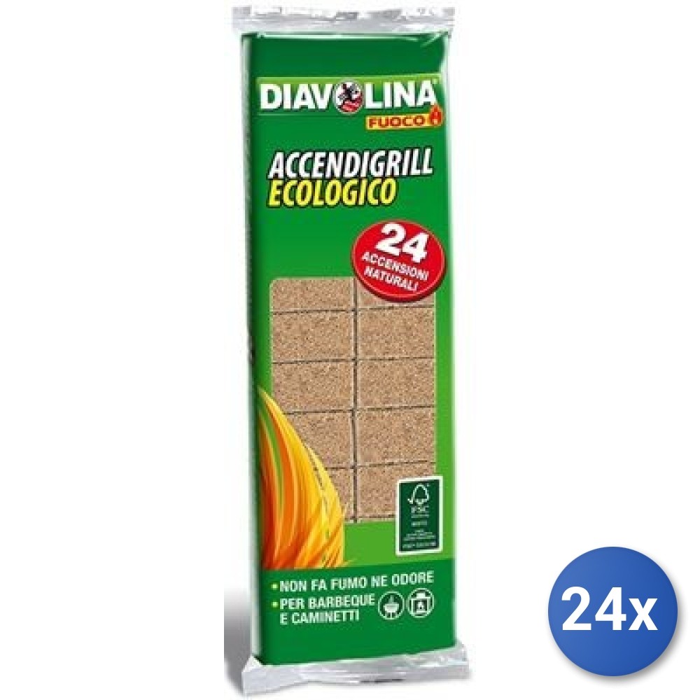 Diavolina 24 Cubi Ecologica Bundle 24x | Accendi il Camino in Sicurezza