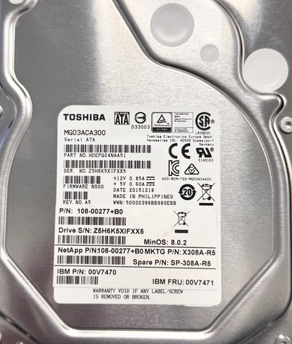 2X Toshiba MG03ACA300 3TB 7200RPM 6Gb/s 3.5" SATA Hard Drives HDEPQ04NAA51 - Picture 4 of 4