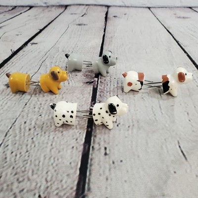 Vtg Dog Corn Cob Set Holders Skewer DOGS Puppy Picnic Novelty