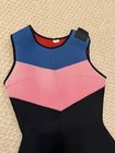 Women's Sleeveless Full-Length Neoprene Wetsuit Black Pink Blue Colorblock  — photo 2