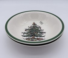 Set of 2 Spode Christmas Tree 8  Ascot Coupe Cereal Bowls